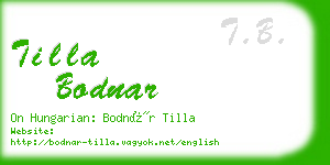 tilla bodnar business card